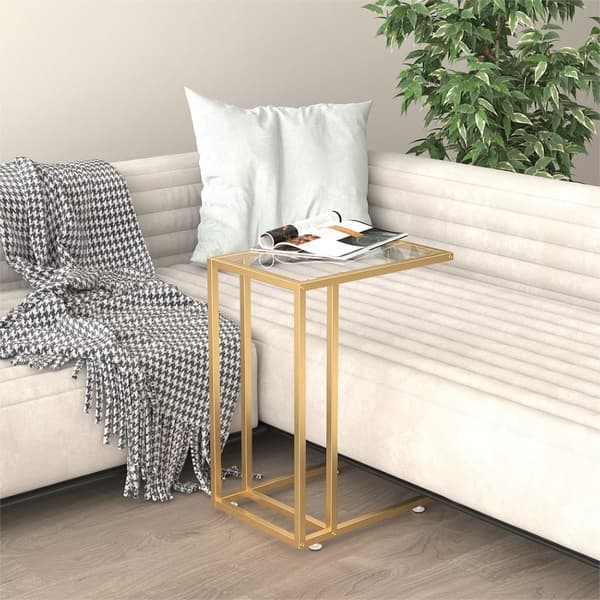 vidaXL computer sidebord transparent 50x35x65 cm