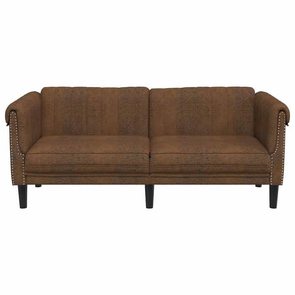vidaXL 2-sits soffa brun konstläder