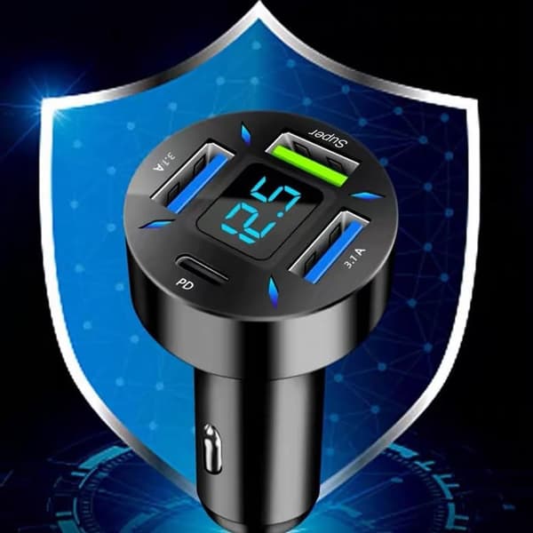 Snabb billaddare 4x USB PD QC3.0 USB C 66W