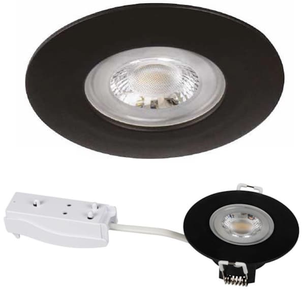 LED loftspot Indbygget downlight IP44 4,8W Neutral Sort