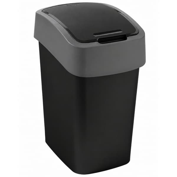 CURVER Flip Bin affaldsspand sort og sølv 9 l