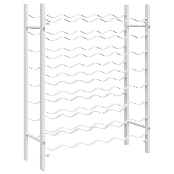 vidaXL 48 pullon viinipulloteline valkoinen metalli