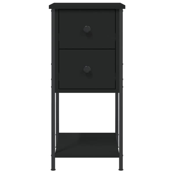 vidaXL sengebord, sort, 32x42x70 cm, træbaseret materiale