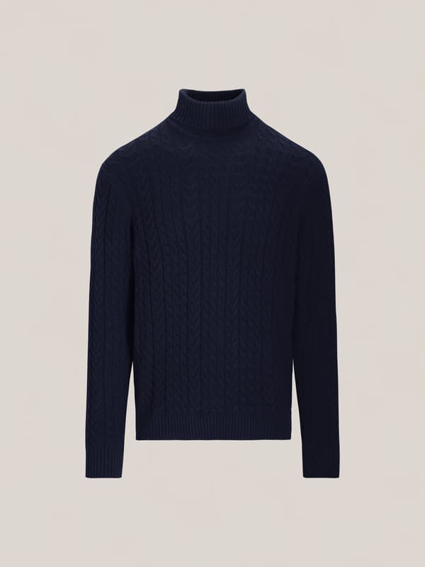 ASHFIELD MARINEBLÅ TURTLENECK M