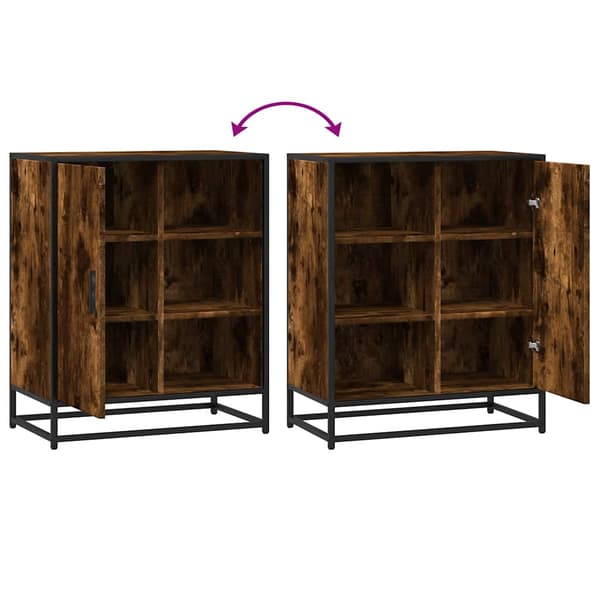 vidaXL kommode, røget eg, 62x35x76 cm, træbaseret materiale