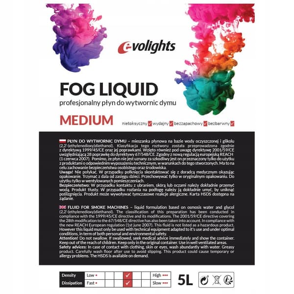 Evolights røgmaskinevæske medium 5L