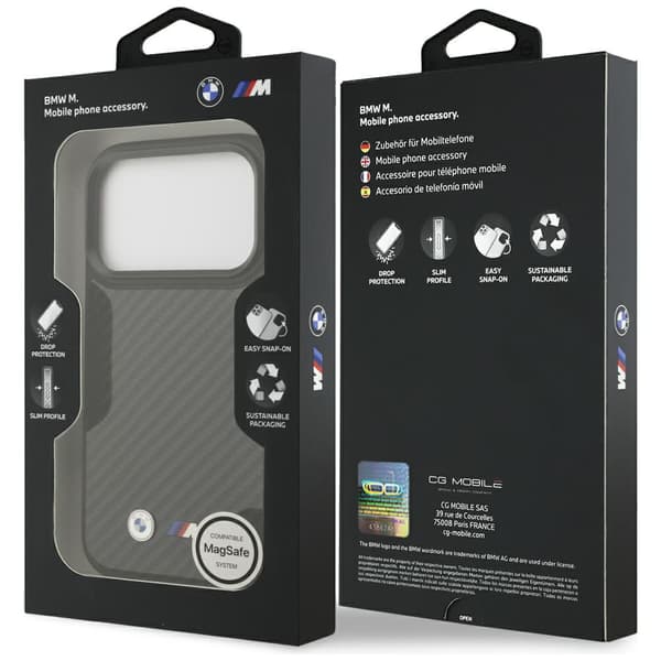 BMW M Kevlar Matt MagSafe-cover til iPhone 17 Pro, sort