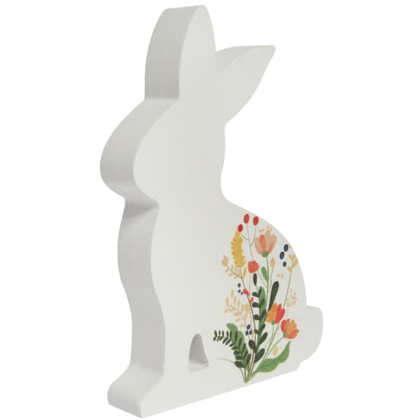 Påskekani i træ med dekoration 19 cm
