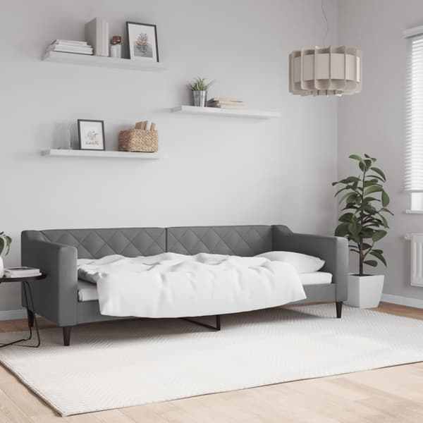vidaXL Bäddsoffa mörkgrå 80x200 cm tygklädd