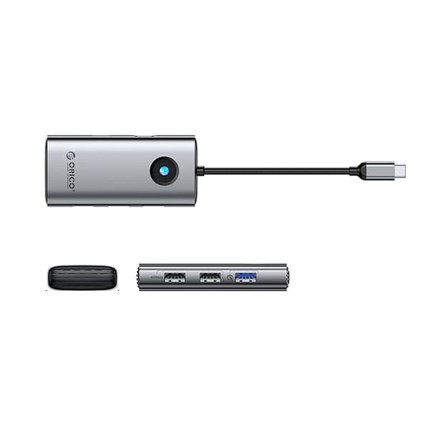 Hub PW11-5P USB-C til USB-A USB-C PD HDMI Splitter - Grå