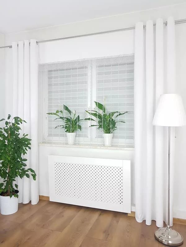 Sammetspanel med pärlor, vit, 200x160 cm