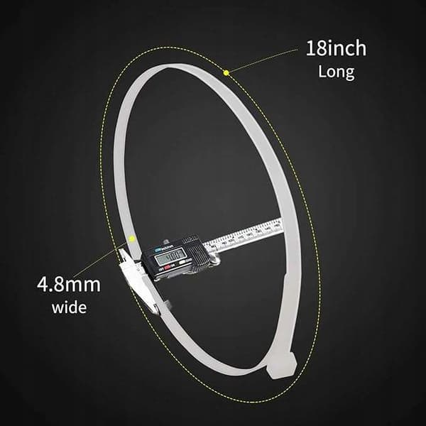 Nylon kabelbindere 45 cm hvide 100 stk.
