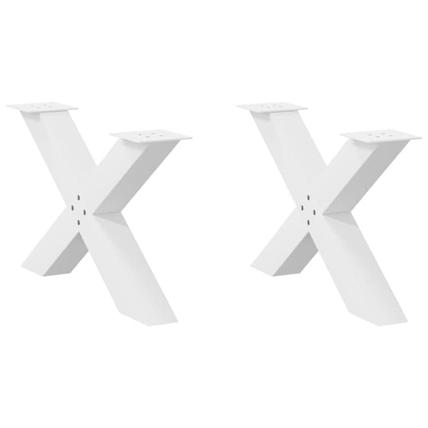 vidaXL X-formede sofabordsben 2 stk. hvid stål