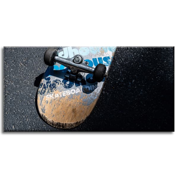 Lærredstryk Ungdomsskateboard 80x40 cm