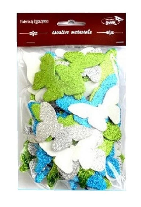 Glitter-perhosia 52 kpl