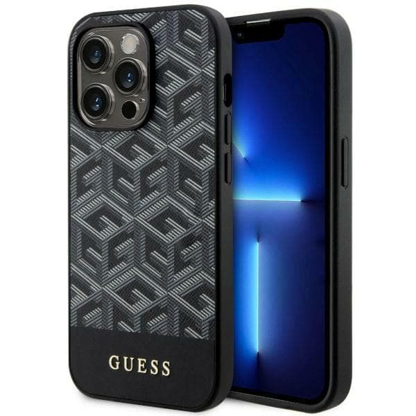 Guess GCube Stripes MagSafe-etui til iPhone 14 Pro Max, sort