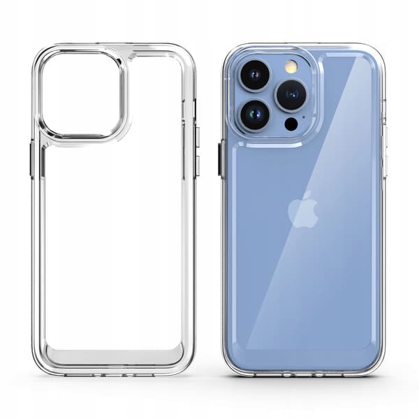 FODRAL TILL IPHONE 13 PRO MAX TRANSPARENT SLIM BAKSIDAN + GLAS