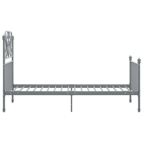 vidaXL Sängram grå metall 100 x 200 cm