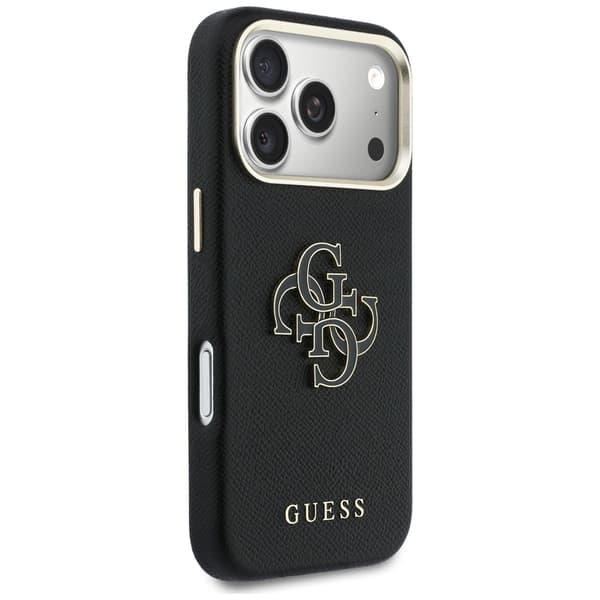Guess FW Resin Logo Cover til iPhone 17 Pro Max Sort