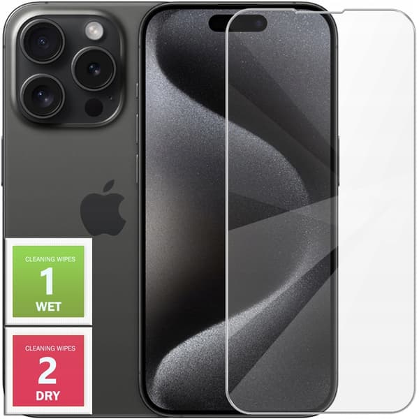 Härdat glas för Apple iPhone 15 Pro Max - Skyddsglas 2.5D, 9H