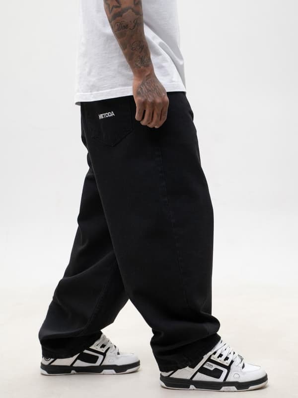 Brede Baggy Jeans til Herrer Sorte Method Sport Name XL
