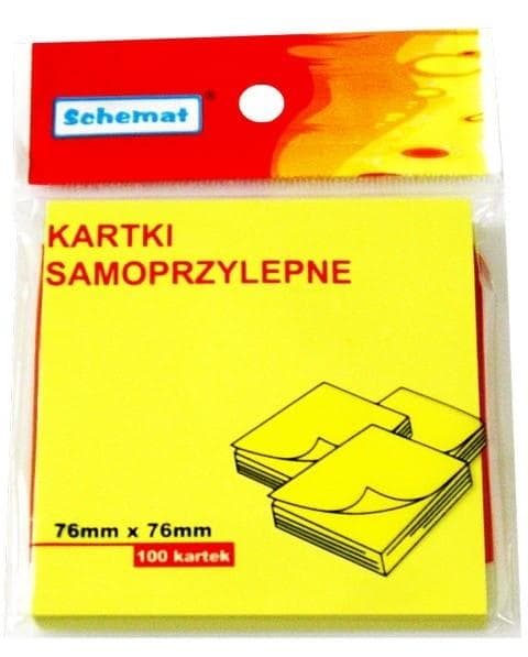 Selvklæbende sedler 76x76mm 100 stk
