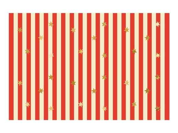 Papirdug striber med stjerner 180x120cm