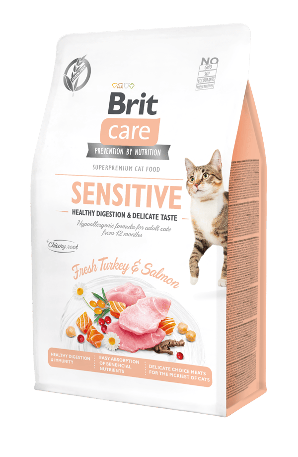 Brit Super Premium Torrfoder för Katter Vuxna Kalkon och Lax Digestive 400g