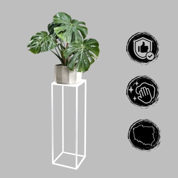 Metall Loft Vit Modern Design Stående Blomställ Evron M 19x19x62