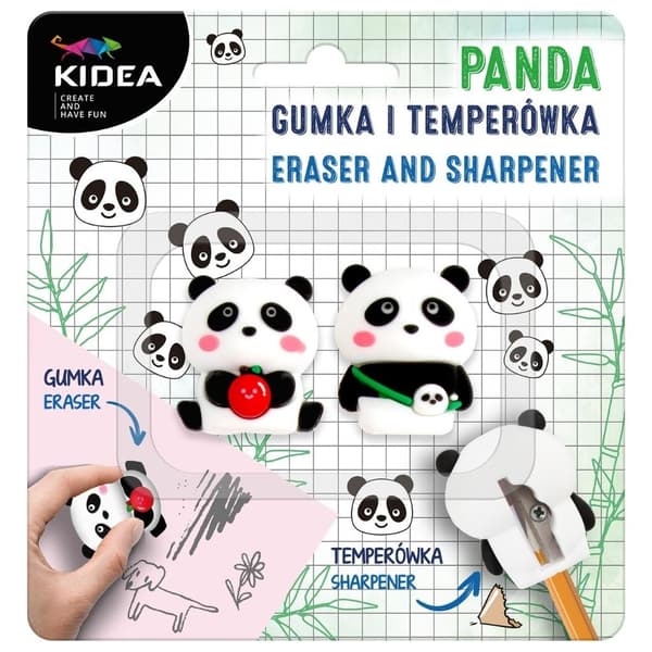 Panda KIDEA pyyhekumi ja teroitin