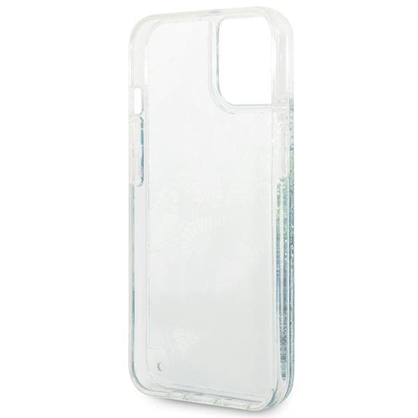 Guess Flower Liquid Glitter cover til iPhone 14 Plus, grøn/grøn