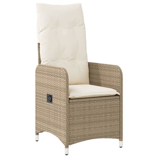 vidaXL Lepotuoli puutarhatyynyillä, beige polyrottinki