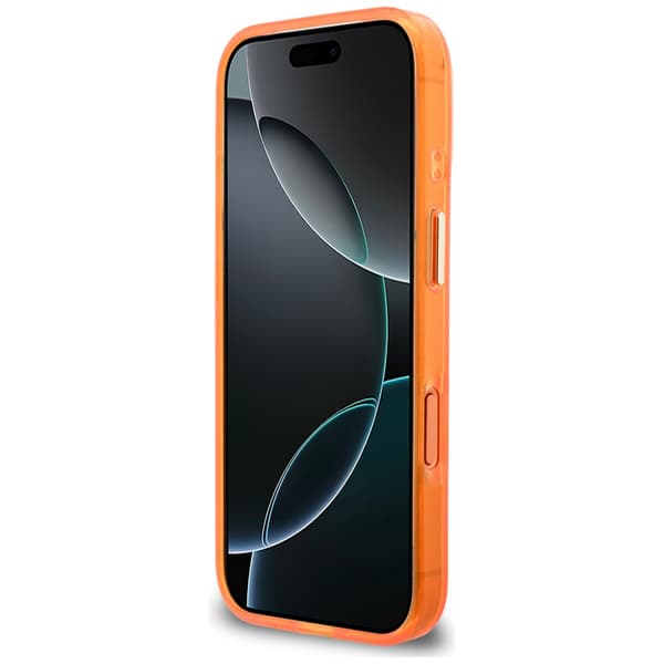 Guess IML 4G Script Metal Cover til iPhone 17 Pro Orange