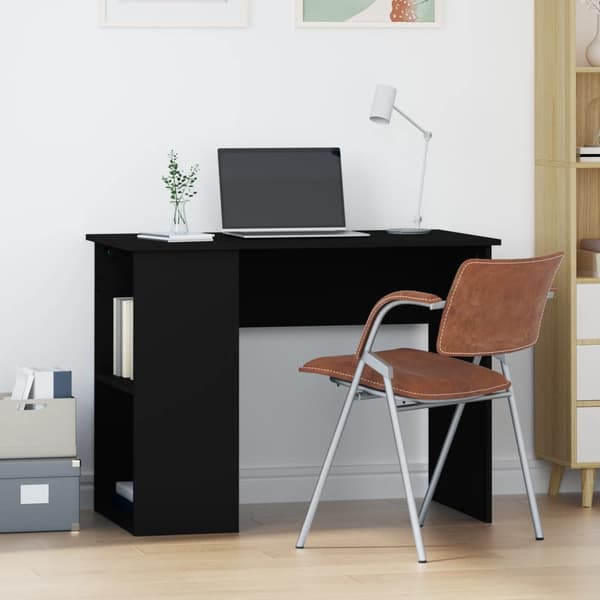vidaXL skrivebord, sort, 100x55x75 cm, træbaseret materiale
