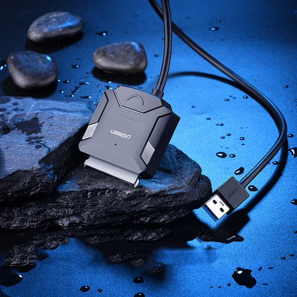 Adapterkabel til HDD og SSD SATA 2,5'' / 3,5'' USB 3.0 op til 4TB - Sort