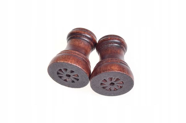 Dubbel träkonsol för gardinstång diameter 28 mm Mahogny 2 st