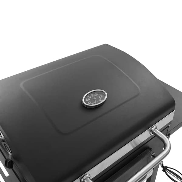 vidaXL kulgrill med nederste hylde, sort