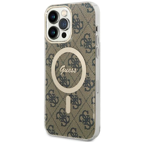 Guess IML 4G MagSafe-etui til iPhone 15 Pro Max, brun