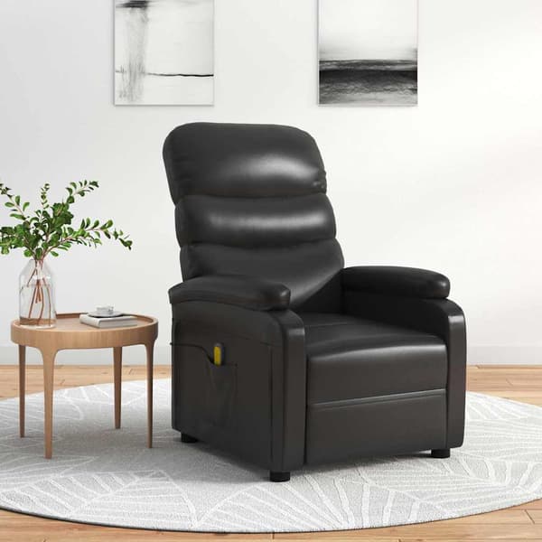 vidaXL massagestol, sort, kunstlæder