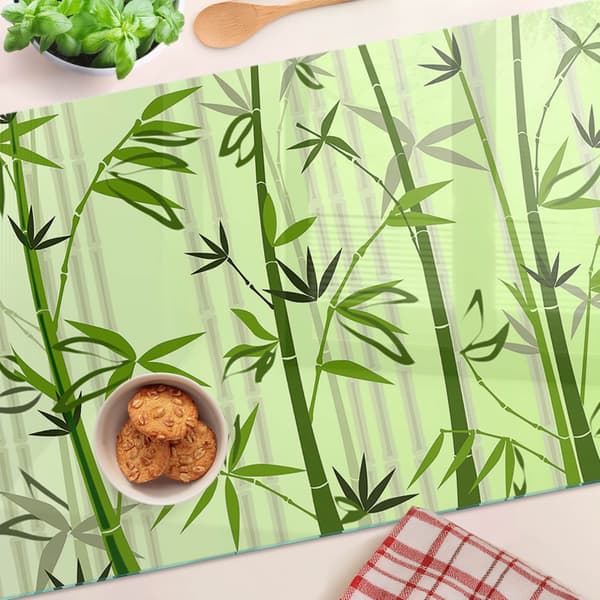 Dekorativ skärbräda och serveringsbräda i glas, bambu, 80x52 cm