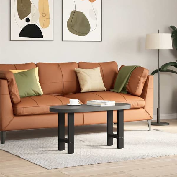 vidaXL sofabordsben, sorte, 2 stk., 38x(42-43) cm, stål