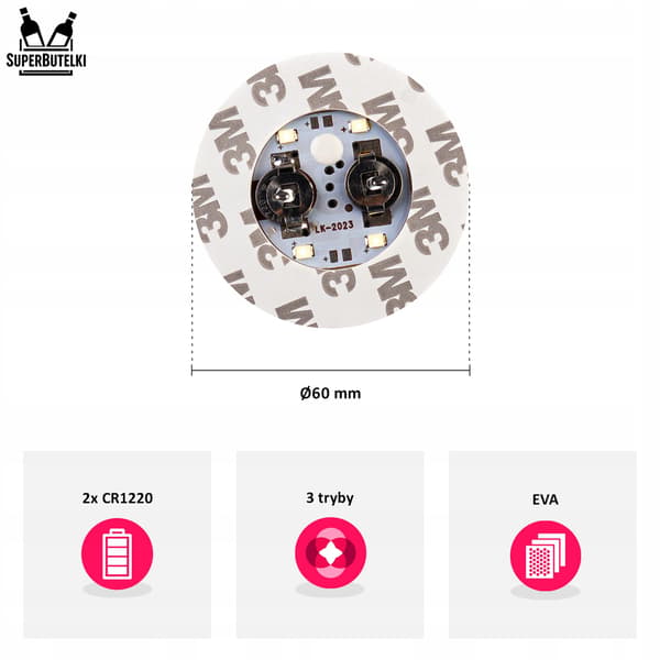Set med 5 LED-belysta tryckknappar