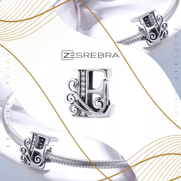 Berlocker bokstaven E silver 925 silver bokstavshänge pärla berlocker pr 925