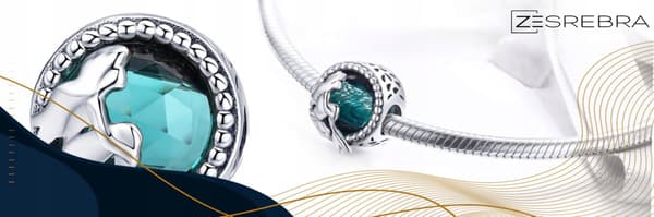 Charms silver 925 sjöjungfruhänge pärla blå silver presentpärlor