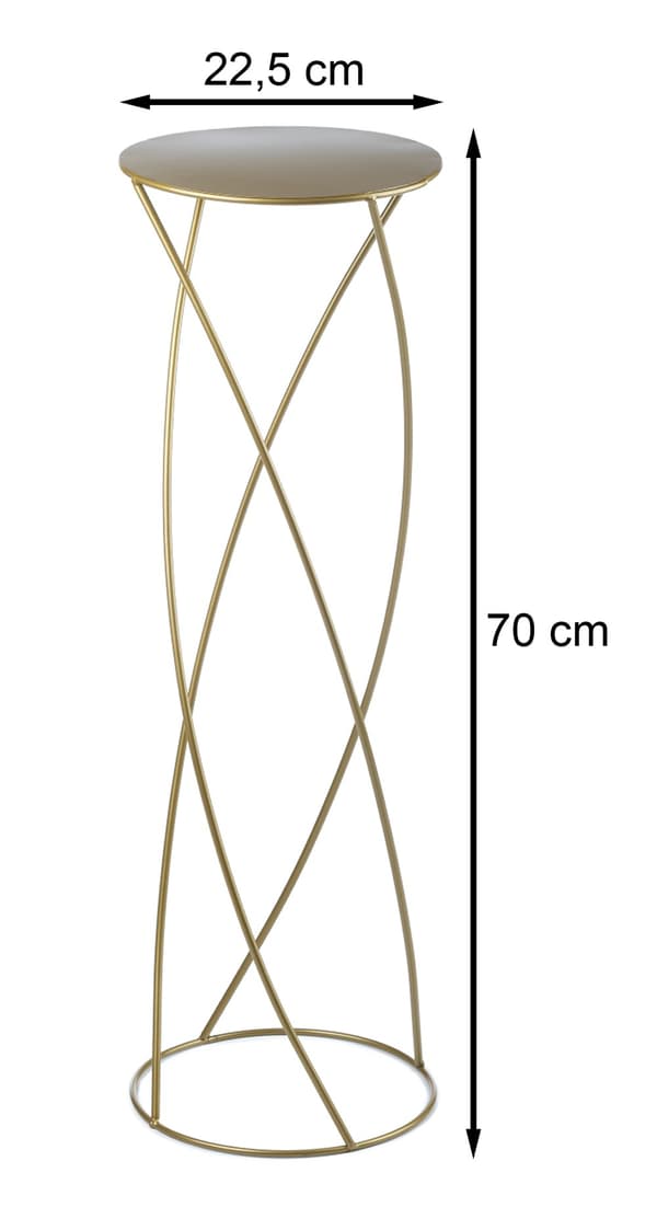 Stående blomsterfod 70 cm til planter, guld