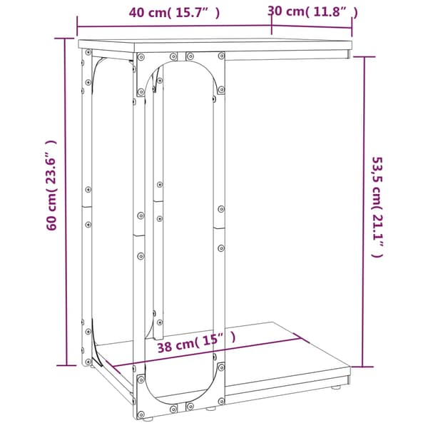 vidaXL sidebord, sort, 40x30x60 cm, træbaseret materiale