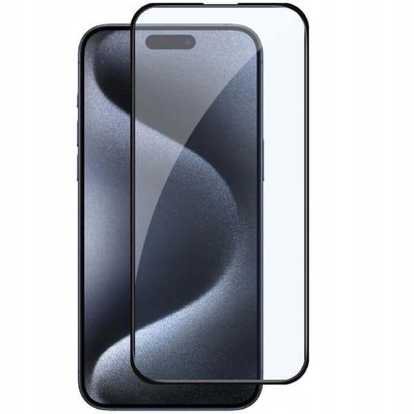 Härdat glas för Apple iPhone 15 Pro Max, helskärmstäckning, 5D-glas