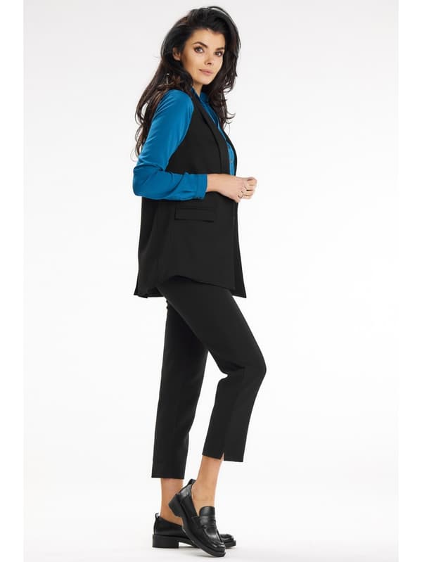 Elegant vest med sjalskrave, sort M
