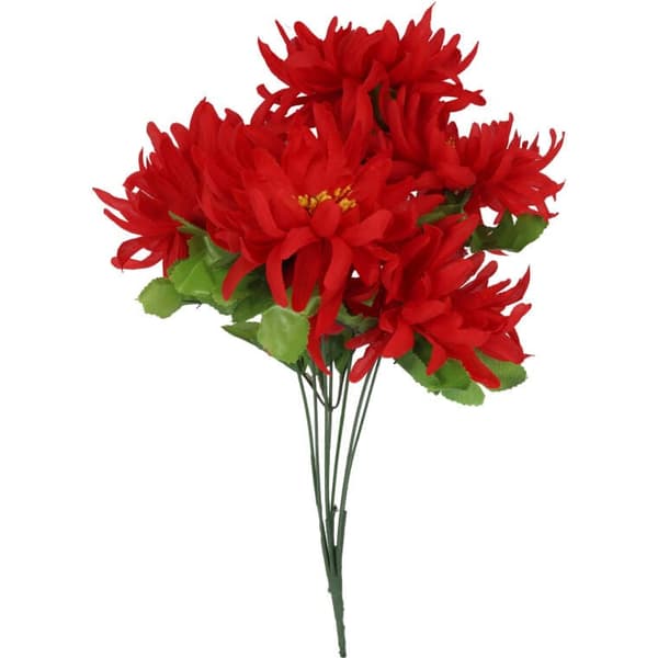 Bukett med 7 röda krysantemum, 40 cm