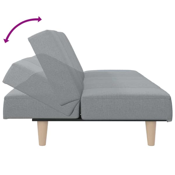 vidaXL Bäddsoffa, ljusgrå, klädd i tyg